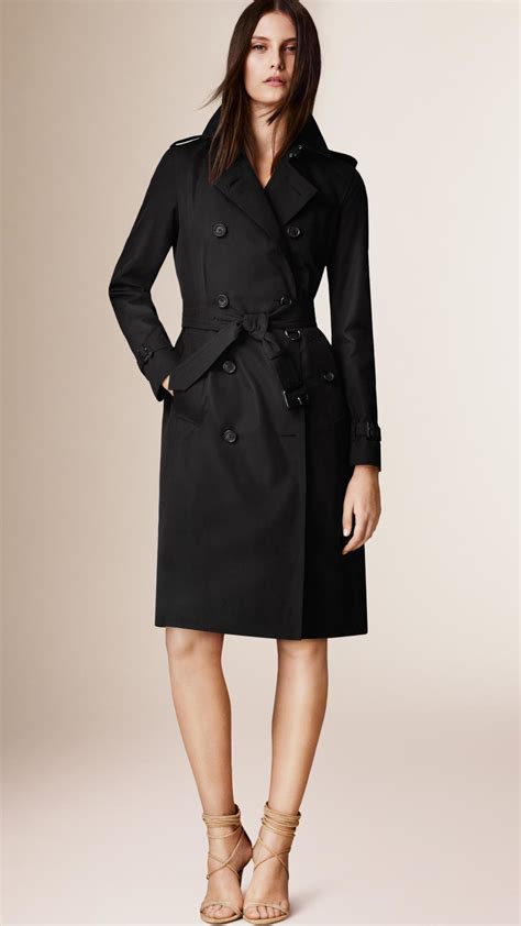 burberry black cotton gabardine trench coat sydney|Burberry kensington heritage trench coat.